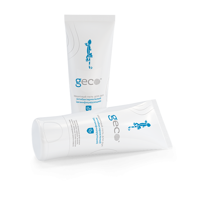 Защитный антибактериальный гель для рук (туба 100 мл.) с крышкой флип-топ.