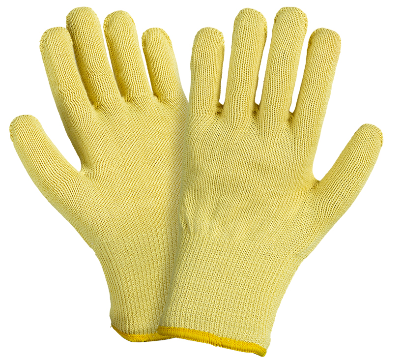 Перчатки 2Hands 0910 для защиты от механических воздействий (в тч пореза: уровень 3) и повышенных температур из параарамидной нити плотностью вязки 10G.