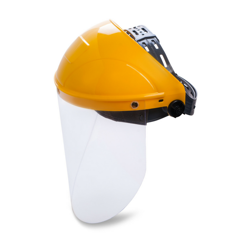 Для защиты головы, глаз и лица спереди, сверху, с боков от твердых частиц, искр и брызг неразъедающих жидкостей